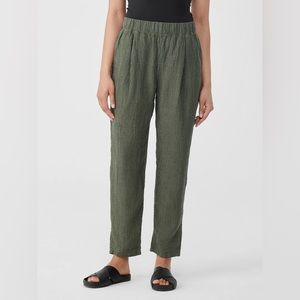 Puckered Organic Linen Tapered Pant